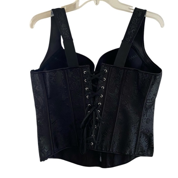 Kimring black corset gothic jacquard‎ adjustable 4X NWT - Picture 2 of 9